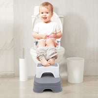 1 x RAW Customer Returns DEANIC Children s Toilet Adapter with Children s Step, Children s Toilet Reducer with 2 Pads, Children s Bathroom Adapter with Step Step, Baby Toilet from 2 to 7 Years Gray  - RRP €39.99