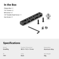 1 x RAW Customer Returns SMALLRIG Cheese Bar Mounting Plate with 1 4 and 3 8 threads - 1091 - RRP €14.11