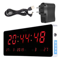 1 x RAW Customer Returns Wifehelper Digital LED Calendar Clock Temperature Office Home Living Room Wall Clocks EU Plug 110-240V Calendario Temperatura Settimana  - RRP €35.32