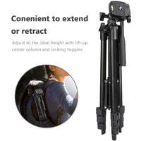 1 x RAW Customer Returns Mobile phone tripod, ZETONG 106cm tripod for smartphone with remote shutter, mobile phone holder and adapter, lightweight tripod for iPhone Samsung Huawei, extendable and rotatable - RRP €17.99