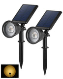 2 x RAW Customer Returns BLOOMWIN 2 pcs. Solar garden spotlights warm white projector lamp, solar spotlight with ground spike for outdoor garden, waterproof IP65 garden lighting, dimmable plant spotlights, garden decoration,  yard - RRP €75.98