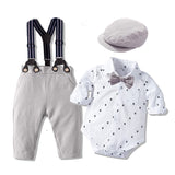 1 x RAW Customer Returns Newborn Gentleman Outfits and Coordinates, Bow Shirt and Suspenders Trousers 5 Pieces 12-18 months, Size 80, Sailing Boat  - RRP €35.99