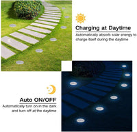 1 x RAW Customer Returns Joomer 8 Pack Solar Floor Lights Outdoor, Solar Lights Garden with 8 LEDs for Outdoor, 6000K White Waterproof LED Solar Garden Lights, Solar Lamps for Lawn Driveway Walkway Patio Garden - RRP €29.99