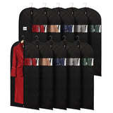 1 x RAW Customer Returns KEEGH 152cm Garment Bag 10-piece set Garment Bag for Storage, Closet with Zipper with Garment Bags and Blazer with Folding Eyelets Dress, Black - RRP €38.3