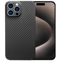 1 x RAW Customer Returns Sisyphy Aramid Case for iPhone 15 Pro with Carbon Look Black 1500D , Super Slim Soft But Robust, Snap-on Back Wireless Charging Friendly - RRP €37.61