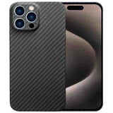 1 x RAW Customer Returns Sisyphy Aramid Case for iPhone 15 Pro with Carbon Look Black 1500D , Super Slim Soft But Robust, Snap-on Back Wireless Charging Friendly - RRP €37.61