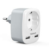 1 x RAW Customer Returns TESSAN adapter Switzerland Germany, travel adapter Switzerland with 2 USB, socket adapter Switzerland, plug Switzerland, power adapter Switzerland, travel plug Switzerland, adapter Switzerland, type J RRP €17.7