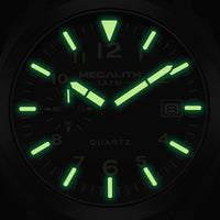 1 x RAW Customer Returns MEGALITH Men s Watch Military Sport Outdoor Waterproof with Leather Strap - Large Dial Luminous Calendar Date, Analog Quartz Watch Men Wristwatch Design - RRP €59.99