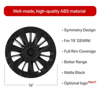 1 x RAW Customer Returns KAVANIC Suitable for Tesla Model Y Wheel Cover, 19 Inch Hub Cap, Matte Black, Supports Logo Symmetry Design 4pcs , Cyclone Style, 2020-2023 Model Y Gemini Replacement Wheel Cover - RRP €239.99