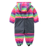 1 x RAW Customer Returns umkaumka Baby Waterproof Overall Suit with Hood - Full-body Rainproof Snow Suit with Fleece Interior 18 Months - 4 Years purple, 2-3 years  - RRP €42.99