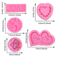 1 x Brand New SUNSK Heart Silicone Molds Fondant Cake Flower Molds DIY Baking Decoration Tool Chocolate Candy Sweets Molds 5pcs - RRP €22.8