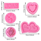 1 x Brand New SUNSK Heart Silicone Molds Fondant Cake Flower Molds DIY Baking Decoration Tool Chocolate Candy Sweets Molds 5pcs - RRP €22.8