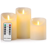 1 x RAW Customer Returns Hausware LED Candles Light 4 5 6 3 Pack Pillar Candles Real Wax Battery Operated Flameless Candles Flickering Electric Fake Candle Sets with Rome and Timer - RRP €21.99