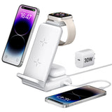 1 x RAW Customer Returns Charging station for Apple Watch and iPhone, 4 in 1 aluminum wireless charger for iPhone 15 14 13 12 11 X 8, inductive charging station for Apple Watch Ultra 8 6 5 4 3 2 SE, AirPods Pro 3 2 with 30W PD adapter - RRP €45.53