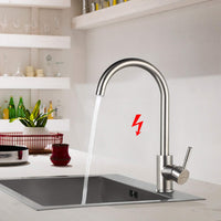 1 x RAW Customer Returns BONADE low pressure kitchen tap 360 rotatable low pressure kitchen tap made of SUS304 stainless steel kitchen sink tap kitchen sink single lever mixer tap, including 3 connections - RRP €34.27