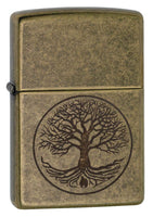 1 x RAW Customer Returns Zippo lighter motif Tree of Life antique brass - RRP €50.27