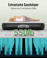 1 x RAW Customer Returns Airefina Air Mattress 1 Person, Inflatable Mattress with Integrated Pump, Air Bed Self-Inflating in 2 Minutes, 33cm Portable Air Bed with Storage Bag for Camping, Travel, Home Use - RRP €63.52