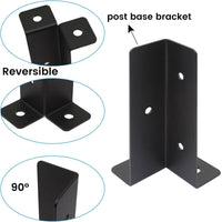 1 x RAW Customer Returns 8 pieces Screw-on sleeve 4 x 4 Post support Base plate Post sleeve Fence post with base plate Anchor sleeve for square wooden posts - RRP €34.99