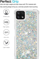 2 x Brand New HOUSON Case Compatible with Samsung Galaxy A22 5G Case, Glitter Liquid Quicksand Transparent Silicone Case Silver - RRP €21.6