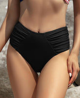 1 x Brand New SHEKINI Women s High Waisted Bikini Bottom Ruched Swimsuit Bottoms Women Sexy Bikini Bottom Black, S  - RRP €28.45