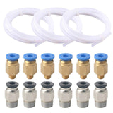 1 x RAW Customer Returns QitinDasen 3 m professional 3D printer PTFE Teflon tube kit, with 12 pieces push fitting connector 6 pieces PC4-M6 quick coupling and 6 pieces PC4-M10 straight pneumatic coupling  - RRP €9.56