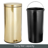 1 x RAW Customer Returns mDesign pedal bin 5L - trash can with foot pedal made of metal - trash can with lid and removable inner bucket made of robust plastic - in modern bronze - RRP €23.45