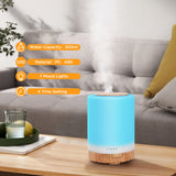 1 x RAW Customer Returns WD CD Aroma Diffuser, 300ml Ultrasonic Humidifier with Remote Control 7 Color LED Auto Off, Essential Oil Diffuser for Spa, Yoga, Bedroom - Light Wood Grain - RRP €22.61