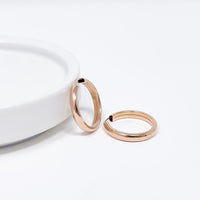 1 x Brand New Mary Jules hoop earrings rose gold made of 925 sterling silver, simple, wide ladies earrings, diameter 25 mm, real jewellery for women and girls, made of recycled silver - RRP €40.28