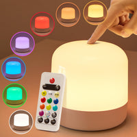 1 x RAW Customer Returns One Fire night light for children,  with 8 brightness levels and remote control, 10 colours, dimmable touch lamp, 2400mAh bedside lamp for children, , night light for children s rooms - RRP €14.55