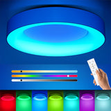 1 x RAW Customer Returns Matane LED ceiling light RGB dimmable 24W, ceiling lamp with remote control, lamps color changing 3000K-6500K for living room, bedroom, children s room, kitchen, bathroom, round 28cm - RRP €40.22