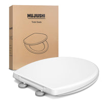 1 x RAW Customer Returns MUJIUSHI Toilet Seat, Soft Close Toilet Seats with Non-Slip Seat Bumpers and Metal Screws, Fits Standard Round Toilet, Quick Release, No Slamme - RRP €33.94