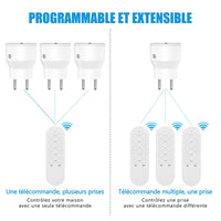 1 x RAW Customer Returns SURNICE 4 Mini Sockets, Programmable, Remote Control, Wireless, 40 m Range, Plug and Play, 2300 W, 10 A, Two CR2032 Batteries Free, White - RRP €36.4
