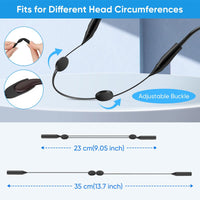 2 x Brand New Glasses strap, adjustable glasses strap, 3-pack waterproof glasses holder, silicone glasses strap with 3 pairs of ear hooks, eyeglass retainer, sports glasses strap, glasses strap, sports band glasses black, 25 cm - 40 cm  - RRP €55.2