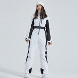 1 x RAW Customer Returns HOTIAN Women s Ski Suit One Piece Ski Suit Winter Warm Snow Skiing Windproof Waterproof Outdoor Snowsuit Hooded Thickening Ski Suit White M - RRP €189.99