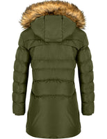 1 x RAW Customer Returns CHERFLY Women s Medium Length Winter Coat Thick Warm Jacket with Removable Fur Hood Navy, L  - RRP €89.98