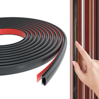 1 x RAW Customer Returns 8 m black type D seal door window insulation cold and sound insulation seal for window door D-profile, sealing tape TPE, self-adhesive, made of rubber, sealing tape PVC door car - RRP €24.0