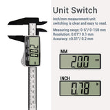 2 x RAW Customer Returns Vodlbov Digital Caliper, 150 mm 6 Inch Carbon Fiber High Precision Digital Caliper with Large LCD Display for Outside, Inside and Depth Measurement, Digital Caliper Electronic Measuring Tool - RRP €23.6