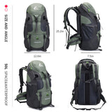 1 x RAW Customer Returns Bseash 50L Lightweight Waterproof Hiking Backpack, Outdoor Sports Daypack Multifunctional Travel Bag for Climbing Camping Travel Army Green with Shoe Compartment  - RRP €35.99