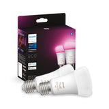 1 x RAW Customer Returns Philips Hue White and Col. Amb. E27 2-pack 800lm incl. Hue Bridge,White,2 pieces - RRP €112.19