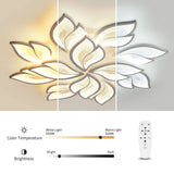 1 x RAW Customer Returns Sky angle LED ceiling light with remote control, dimmable bedroom lamp, creative flower shape design living room ceiling light 3 heads 49cm 19.3in  - RRP €60.48