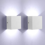 1 x RAW Customer Returns Glighone 2 Pieces LED Wall Light Indoor, 6W Up Down Indoor Wall Light Modern Aluminum Wall Light Lights Wall Lamp for Living Room Bedroom Kitchen Dining Room, Cold White, White - RRP €22.8