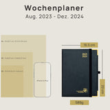 20 x Brand New POPRUN Premium Calendar 2023 2024 weekly planner 22 x 16.5 cm, 17-month appointment planner Aug.2023-Dec.2024 , planner hardcover with gold-plated protective corners, 100 GSM FSC -certified paper - mint green - RRP €303.8