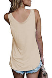 1 x Brand New FANGJIN Tank Top Women s Tee Shirt 100 Cotton Tank Top Long Women s Crop Top and Elegant Sleeveless V-Neck Large Size Chic Summer Loose Sport Clothing Sexy Tunic Khaki M - RRP €25.99