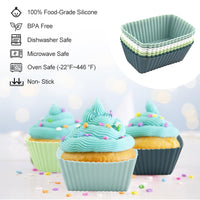 1 x Brand New Bekecidi 32 pieces silicone molds, silicone muffin molds, reusable non-stick cupcake molds, muffin baking molds, silicone molds BPA-free for cakes, creams, pudding - RRP €20.4