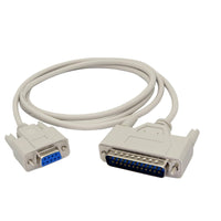 1 x RAW Customer Returns PNGKNYOCN DB9 to DB25 Conversion Cable RS232 Female to DB25 Male Null Modem Serial Parallel Printer Cable for DTE PC Mac Linux Data Transfer Communication 1.5M  - RRP €11.08