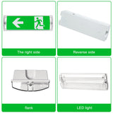 1 x RAW Customer Returns Leikurvo LED emergency lighting, emergency light with emergency battery up to 3h, emergency exit light escape route light, emergency exit sign including 4 emergency exit pictograms, IP65 waterproof emergency light - RRP €28.2