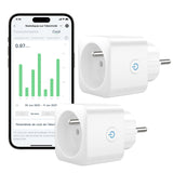 1 x RAW Customer Returns EIGHTREE WiFi Plug Socket, Programmable, Compatible with Alexa Google Home, Smart Life App, Consumption Tracking, Fan Air Conditioner Control, 2.4GHz WiFi, 16A 3680W, 2 Pack - RRP €29.99