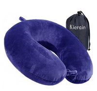 1 x RAW Customer Returns life hall travel pillow - memory foam neck pillow support pillow, luxurious compact and lightweight quick pack for camping, sleep rest pillow navy  - RRP €14.62