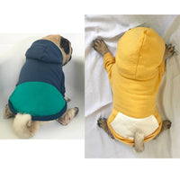 2 x Brand New meioro Zipper Hooded Pet Clothes Dog Cat Clothes Cute Pet Clothes Warm Hooded French Bulldog Pug - RRP €47.48