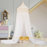 4 x RAW Customer Returns SESAMIS bed canopy children s room canopy I bed canopy baby bed girl I mosquito net - perfect decoration and protection for your baby woven bed canopy - RRP €120.96